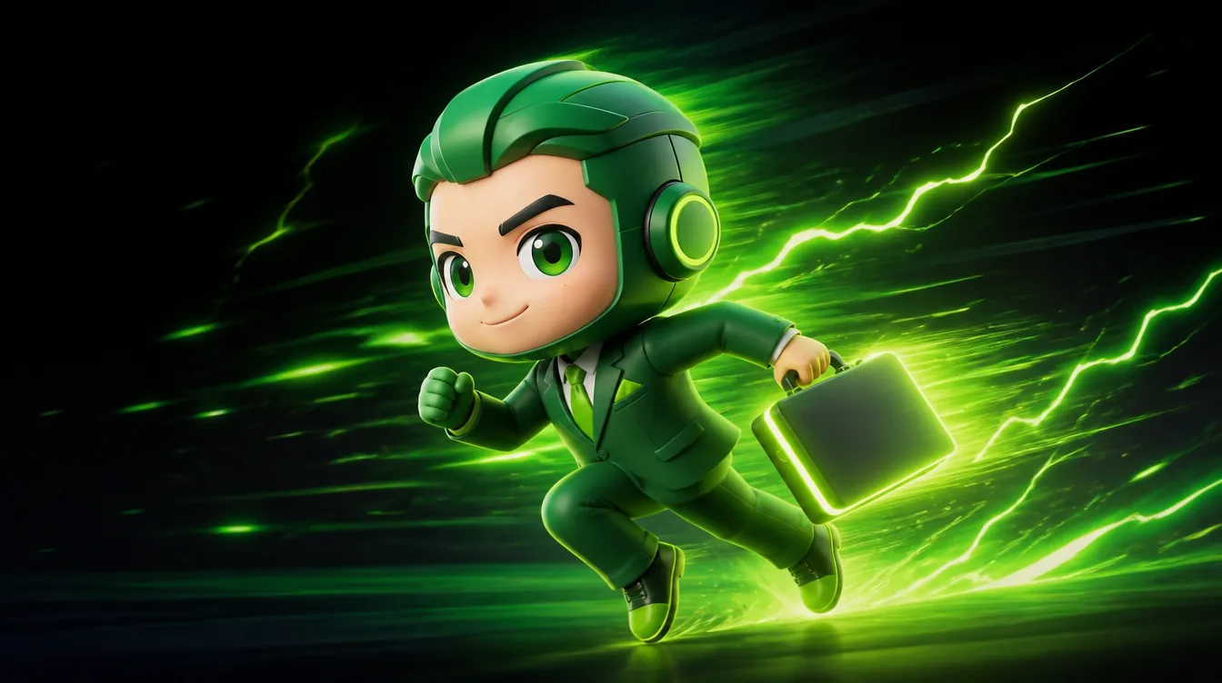 Fewpips mascot moving at speed